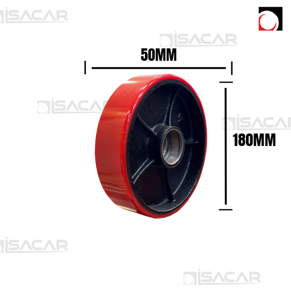 RUEDAS DIRECCION POLUIRETANO 180X50 MM