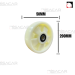 RUEDAS DIRECCIONAL NYLON 200X50 MM