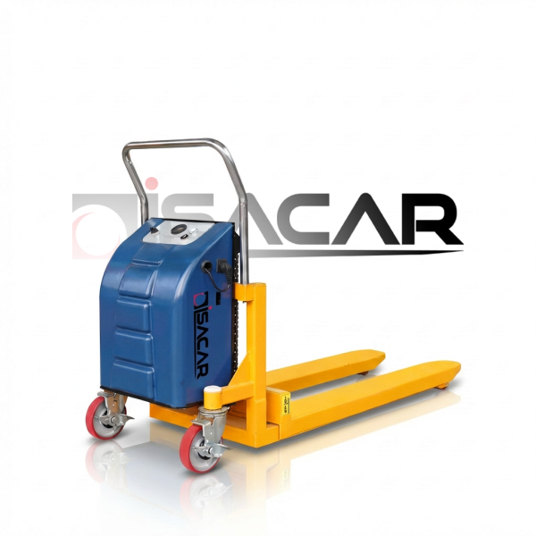 TRANSPALETA TIJERA ANGOSTA SEMI ELÉCT. 1000 KG 800MM