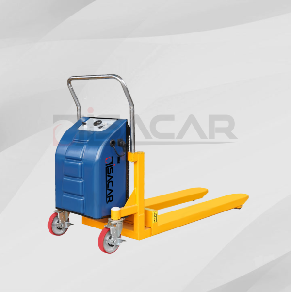 TRANSPALETA TIJERA ANGOSTA SEMI ELÉCT. 1000 KG 800MM