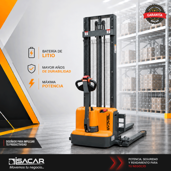 APILADOR ELECTRICO ANCHO 1500KG 3.8 MT BATERIA LITIO