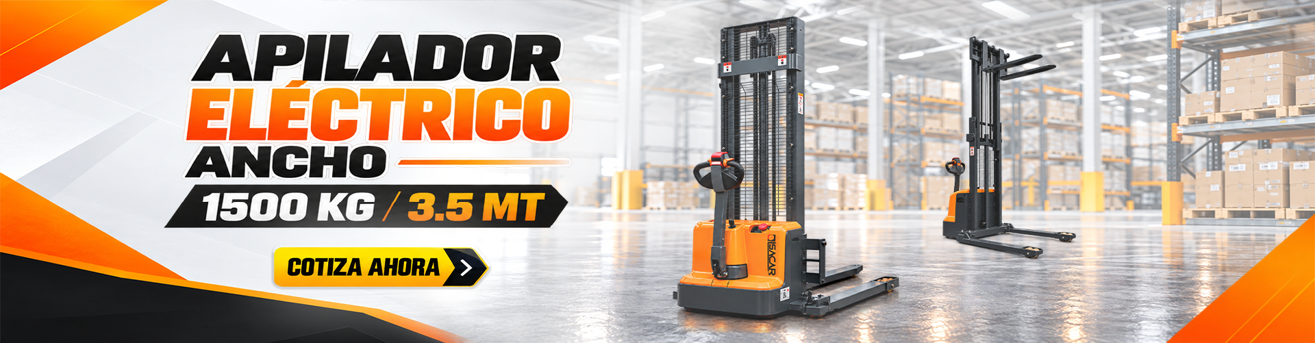 APILADOR ELECTRICO ANCHO 1500KG 3.5 MT BATERIA LITIO